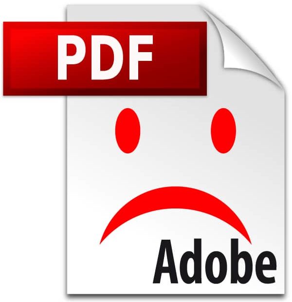Adobe PDF Icon With Sad Face