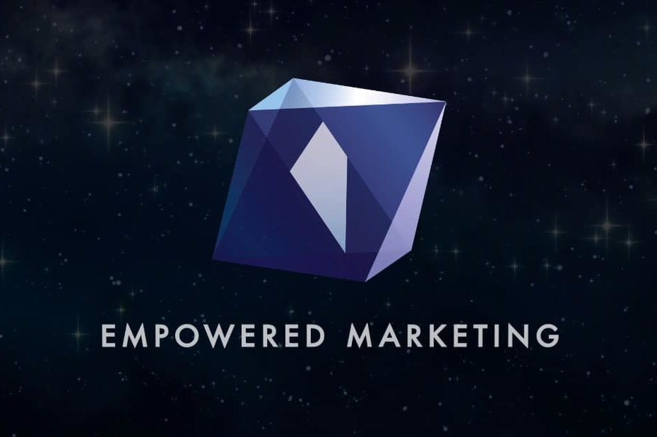 Empowered Marketing Logo With Stars In The Background