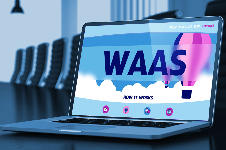 Laptop with Website as a Service (WAAS) How it Works) on it
